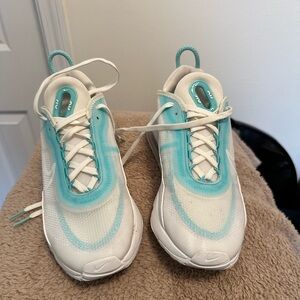 Nike Air White and Blue Chunky Sneakers